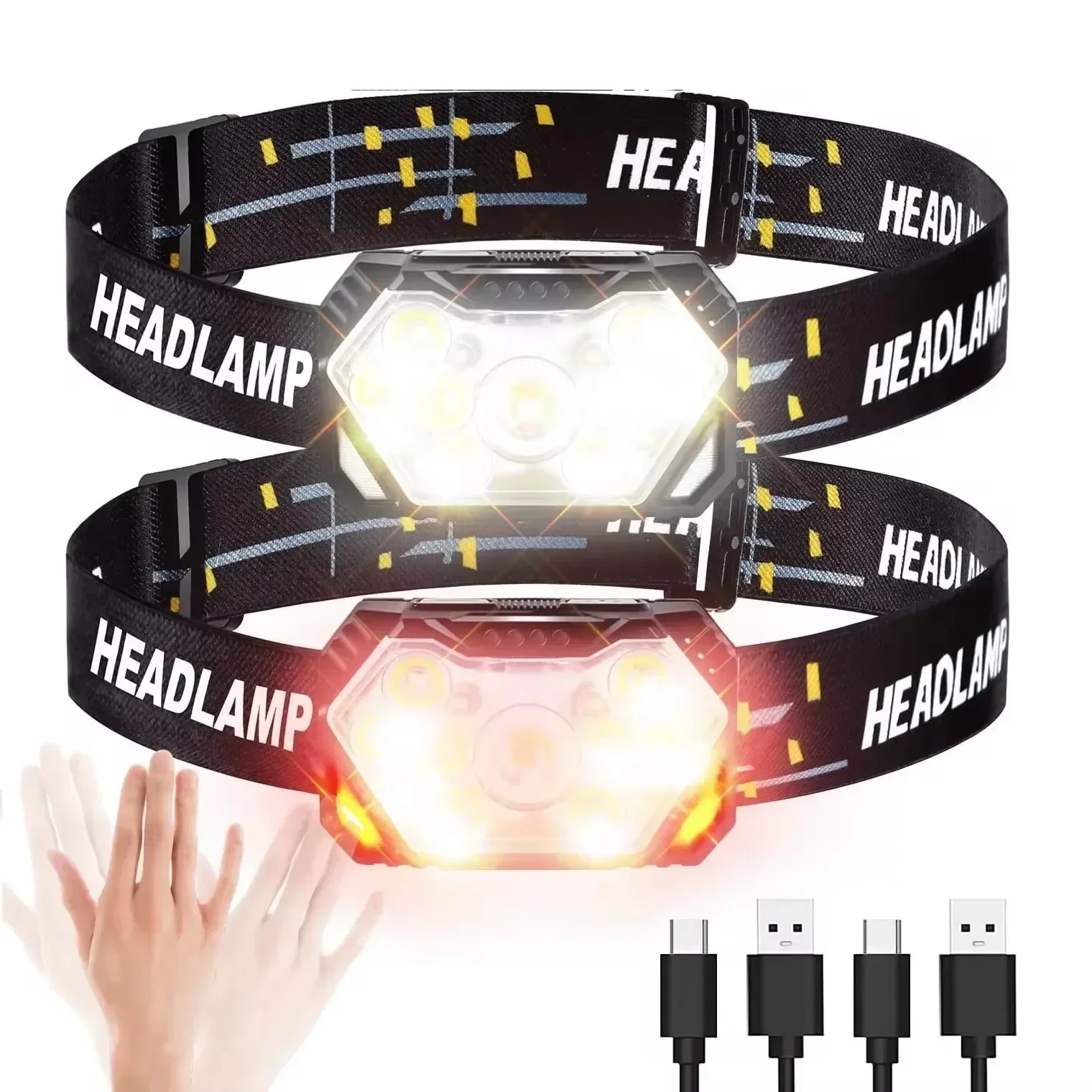 Fish Finder Battery - 강력한 LED 센서 헤드 램프 USB