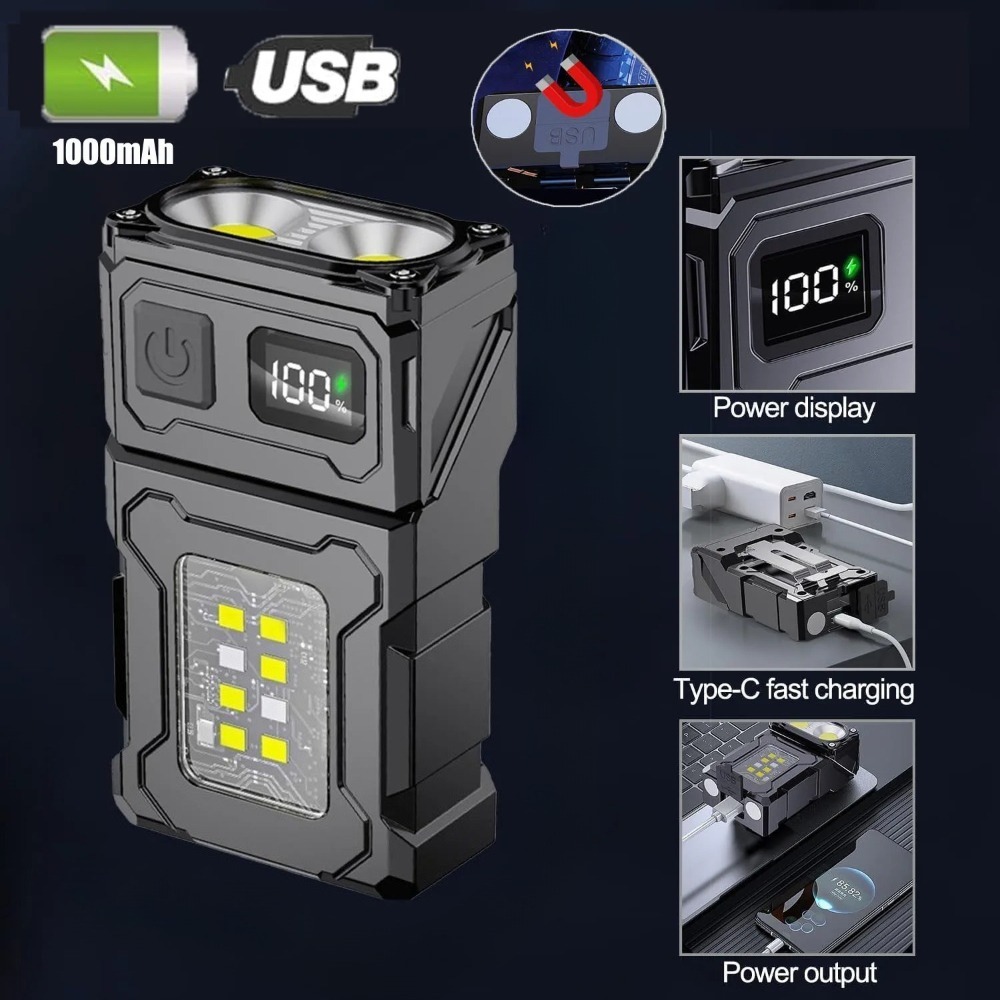 Fishing Light - 180 ° 회전식 LED 손전등 USB