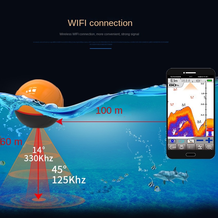 새로운 듀얼 주파수 스마트 와이파이 어군탐지기, 고화질 - Fish Finder Battery 리뷰 및 가격
