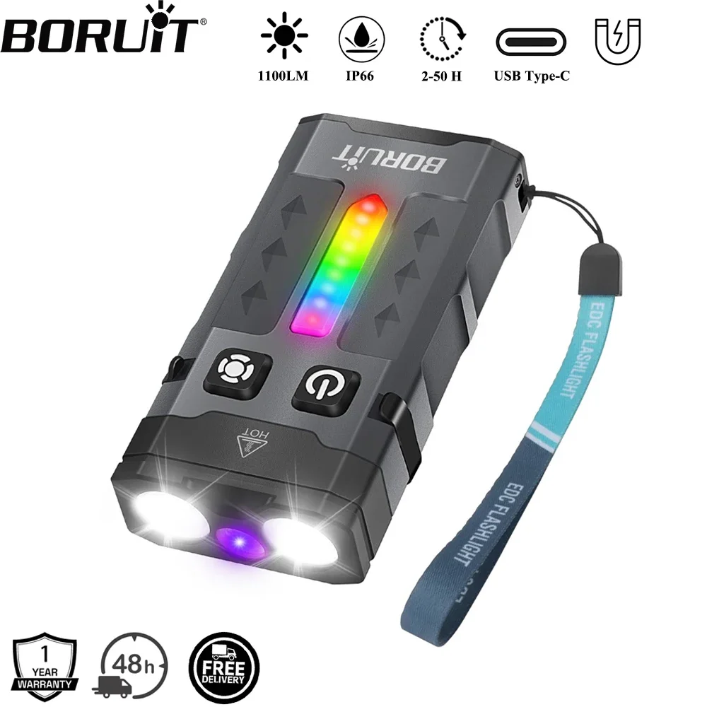 BORUiT EV20 1100LM EDC UV 키체인  - Fishing Light 리뷰 및 가격