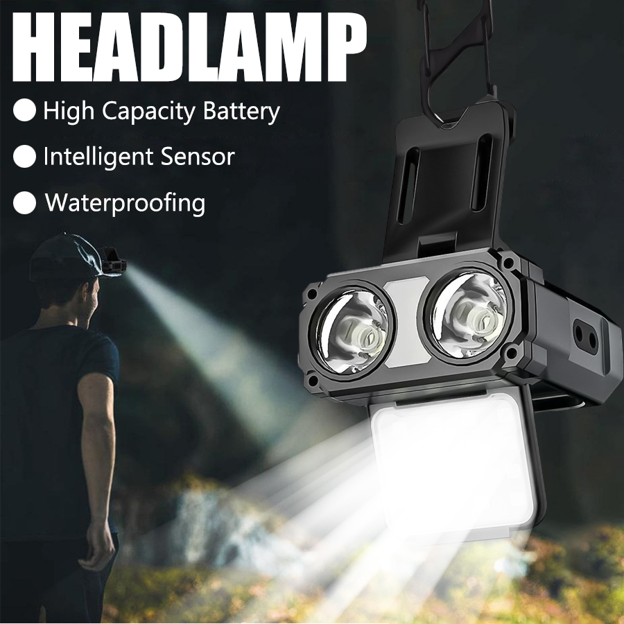 센서 COB LED 헤드램프 캡 클립 라이트 USB 충 - Fishing Light 리뷰 및 가격